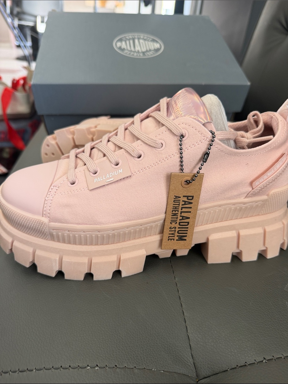 Palladium Women's Chunky Platform Sneakers — Blush Pink Canvas